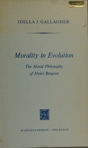 Cover of Morality in evolution by Idella J. Gallagher