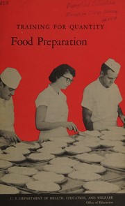 Front cover of Training for quantity food preparation by Gertrude G. Blaker