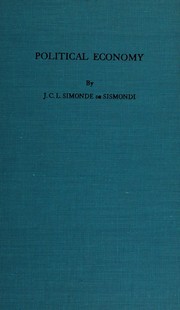 Front cover of Political economy by Jean-Charles-Léonard Simonde Sismondi