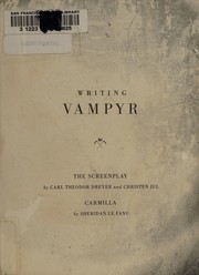 Cover of Writing Vampyr by Carl Theodor Dreyer