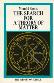 Front cover of The search for a theory of matter by Mendel Sachs