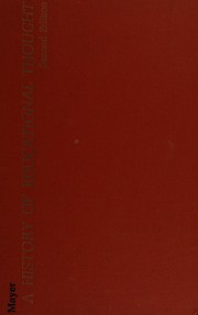 Front cover of A history of educational thought by Mayer, Frederick