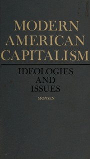 Front cover of Modern American capitalism by R. Joseph Monsen