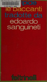 Cover of Le Baccanti by Euripides