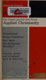 Cover of Essays in applied Christianity by Reinhold Niebuhr