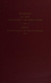 Front cover of Readings in the philosophy of education by Malcolm Theodore Carron