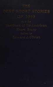 Cover of The Best Short Stories of 1919 by Edward J. O'Brien