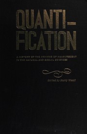 Front cover of Quantification by Conference on the History of Quantification in the Sciences (1959 New York)