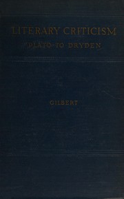 Cover of Literary criticism by Allan H. Gilbert
