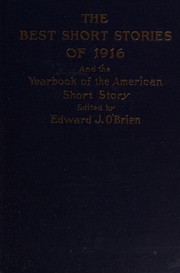 Cover of The Best Short Stories of 1916 by Edward J. O'Brien