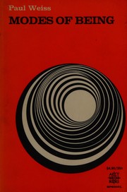 Front cover of Modes of being by Weiss, Paul