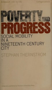 Cover of Poverty and progress by Stephan Thernstrom