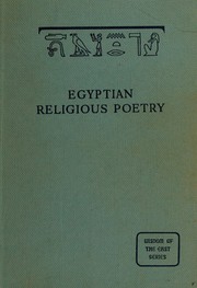 Cover of Egyptian religious poetry by Margaret Alice Murray