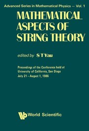 Front cover of Mathematical Aspects of String Theory by S. T. Yau