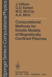 Front cover of Computational Methods for Kinetic Models of Magnetically Confined Plasmas by J. Killeen
