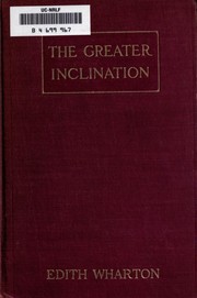 Cover of The Greater Inclination by Edith Wharton