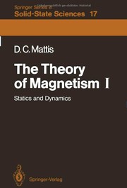 Front cover of The Theory of Magnetism I by Daniel C. Mattis