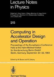 Front cover of Computing in accelerator design and operation by Europhysics Conference (1983 Hahn-Meitner-Institut für Kernforschung Berlin)