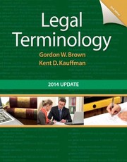 Cover of Legal terminology by Gordon W. Brown