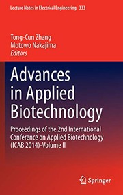 Front cover of Advances in Applied Biotechnology by Tong-Cun Zhang