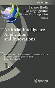 Front cover of Artificial Intelligence Applications and Innovations by Lazaros S. Iliadis