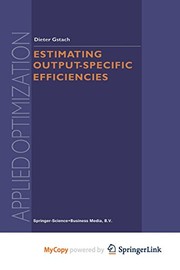 Cover of Estimating Output-Specific Efficiencies by D. Gstach