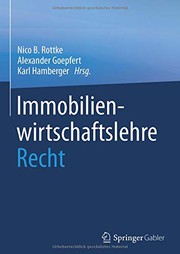 Front cover of Immobilienwirtschaftslehre - Recht by Nico B. Rottke