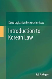 Front cover of Introduction to Korean Law by Korea Legislation Research Institute