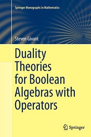 Cover of Duality Theories for Boolean Algebras with Operators by Steven Givant