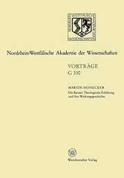Cover of Die Barmer Theologische Erklärung und ihre Wirkungsgeschichte by Martin Honecker