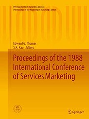 Front cover of Proceedings of the 1988 International Conference of Services Marketing by Edward G. Thomas
