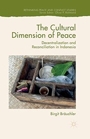 Front cover of The Cultural Dimension of Peace by Birgit Bräuchler