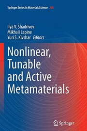 Front cover of Nonlinear, Tunable and Active Metamaterials by Ilya V. Shadrivov