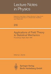 Front cover of Applications of Field Theory to Statistical Mechanics by L. Garrido