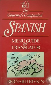 Cover of Spanish menu guide & translator by Bernard Rivkin