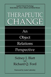 Cover of Therapeutic Change by Sidney J. Blatt