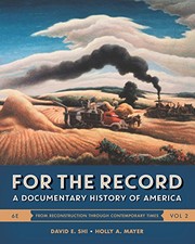 Cover of For the Record by David E. Shi