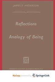 Front cover of Reflections on the Analogy of Being by James Francis Anderson