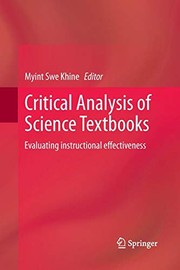 Front cover of Critical Analysis of Science Textbooks by Myint Swe Khine