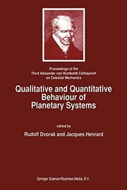 Front cover of Qualitative and Quantitative Behaviour of Planetary Systems by Rudolf Dvorak