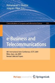 Front cover of e-Business and Telecommunications by Mohammad S. Obaidat