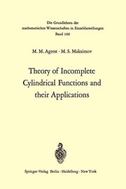 Front cover of Theory of Incomplete Cylindrical Functions and their Applications by Matest M. Agrest