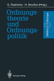 Front cover of Ordnungstheorie und Ordnungspolitik by Gerard Radnitzky
