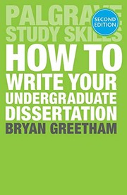 Cover of How to Write Your Undergraduate Dissertation by Bryan Greetham