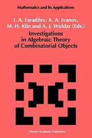 Front cover of Investigations in Algebraic Theory of Combinatorial Objects by I.A. Faradzev