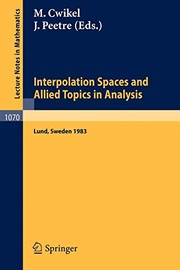 Front cover of Interpolation Spaces and Allied Topics in Analysis by M. Cwikel