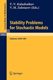 Cover of Stability Problems for Stochastic Models by Vladimir V. Kalashnikov
