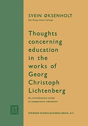 Front cover of Thoughts concerning education in the works of Georg Christoph Lichtenberg by Svein Oksenholt