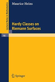 Cover of Hardy Classes on Riemann Surfaces by Maurice Heins