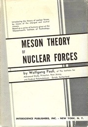 Cover of Meson theory of nuclear forces by Wolfgang Pauli